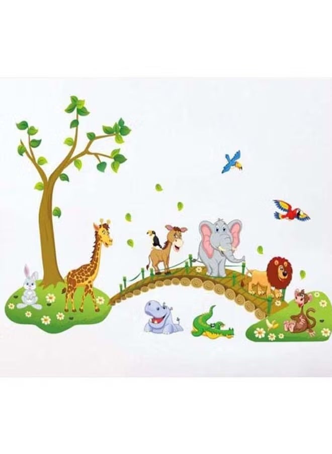اي ار اس ملصق جداري متعدد الألوان على شكل حيوانات الغابة، 43 × 43 سم - Image 1