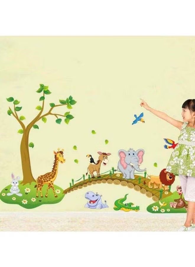 اي ار اس ملصق جداري متعدد الألوان على شكل حيوانات الغابة، 43 × 43 سم - Image 3