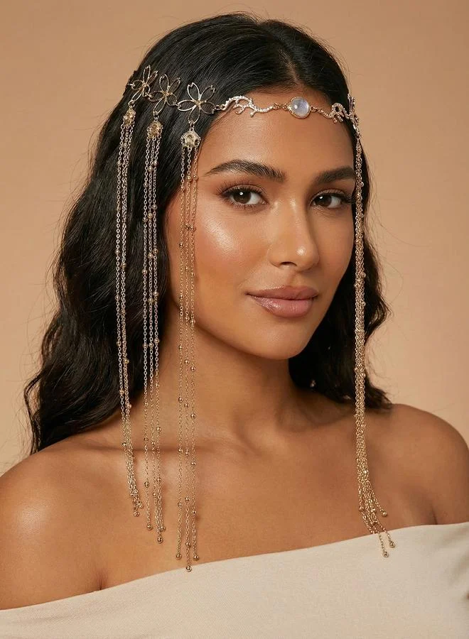 تايك تو Embellished Layered Hair Chain Clip