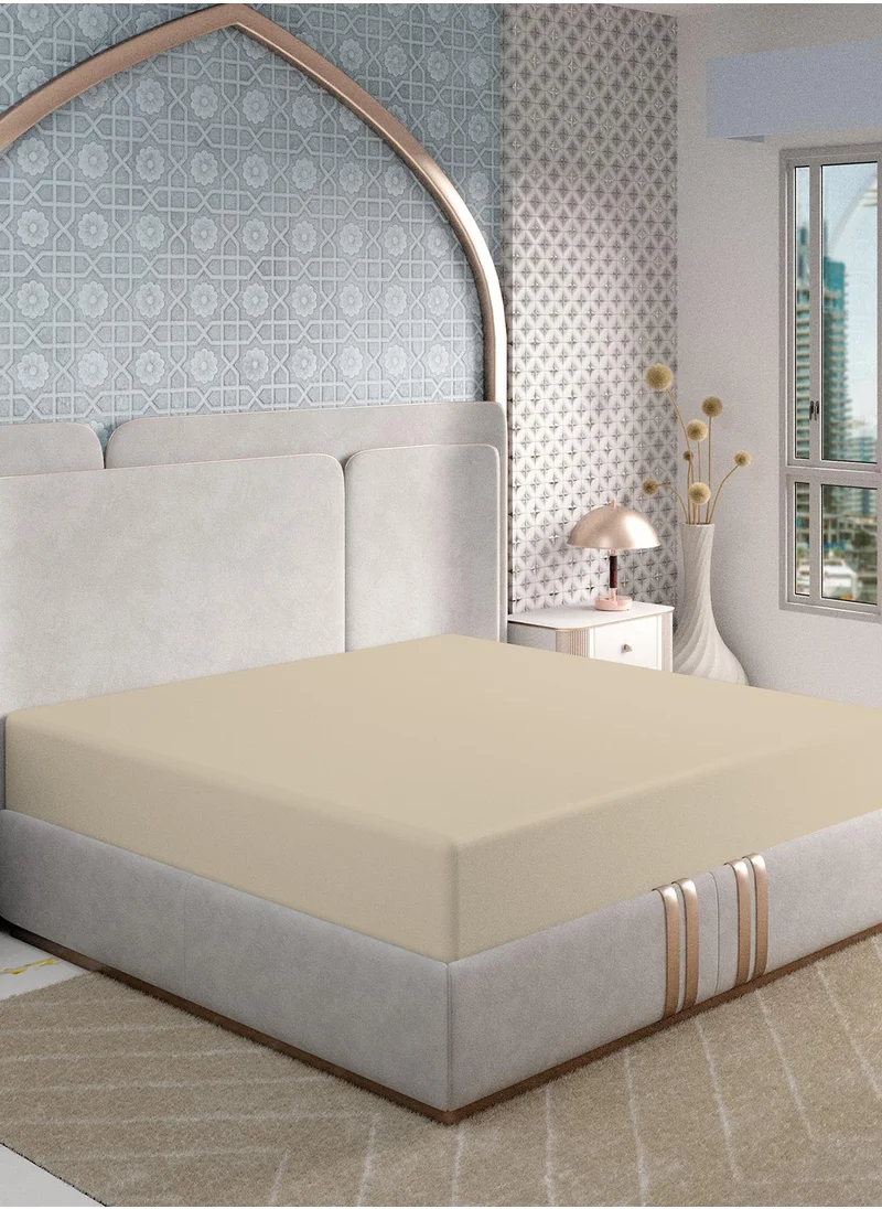 حس اللون Color Sense 300 TC Sateen  Fitted Sheet Beige