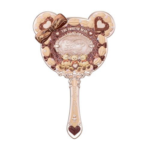Flower Knows The Sweetie Bear Hand Mirror,Vintage Portable Handheld Mirror,Fancy & Pretty Princess Mirror with Long Handle,Gift for Girls(Carmal Brown) - Image 1