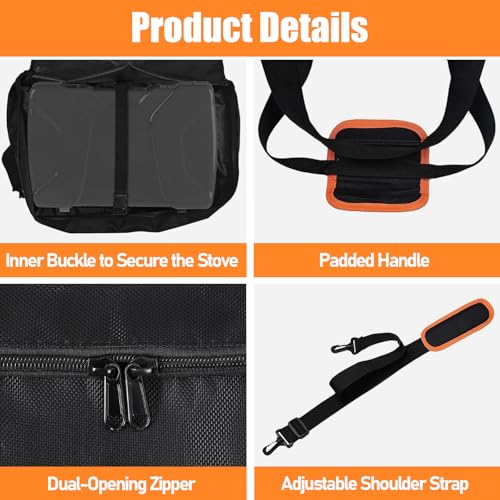 Amerbro Stove Carrying Case Compatible with Coleman, Stove Carry Bag Compatible with Coleman Gas Camping 2 Burner Stove, Triton Stove, for Camp Chef Everest 2 Burner Stove Camp Stove - Image 4