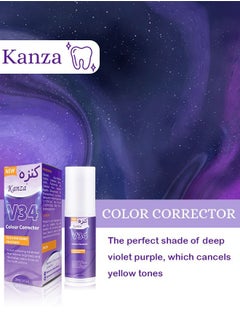 Kanza v34 Colour Corrector Purple Toothpaste Teeth Whitening Color Corrector Toothpaste Purple Teeth Whitener Teeth Whitening Booster Purple Whitening Toothpaste Teeth Whitener Tooth Stain Removal 30ml  - Image 2