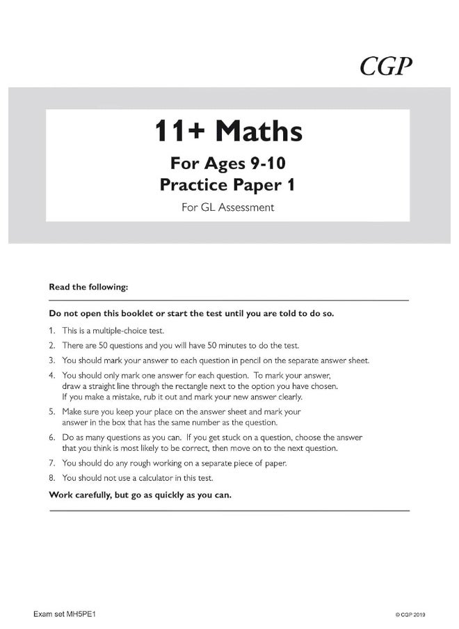 null - 11+ GL Maths Practice Papers - Ages 9-10 (with Parents' Guide & Online Edition) - Image 1