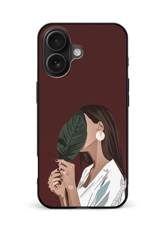 VR CREATIVE Protective Case Cover For Apple iPhone 16 Plus Leaf Girl Design Multicolour