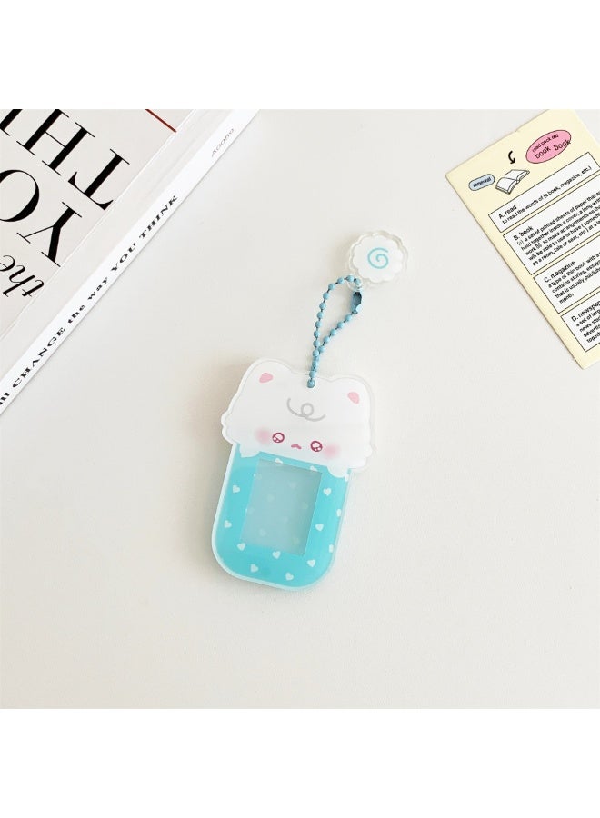 NIBEMINENT 1 - Piece Cartoon Acrylic Magnetic Suction Kpop Photo Card Holder Pendant Key Chain ID Badge Holder ID Card Holder Photo Card Protector for School ID Office ID Access Card for Women Girls - Image 1