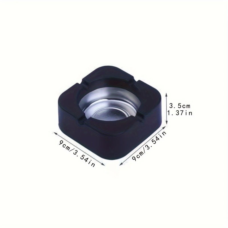 Black Macaron Style Ashtray Rectangular Smoke Spreading Prevention Plastic Home Decor - Image 3