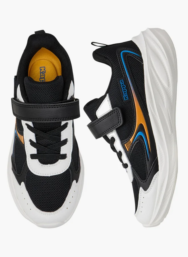 Kappa Boys' Panelled Sports Shoes with Hook and Loop Closure