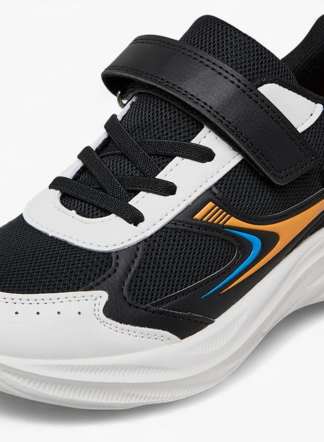 Kappa Boys' Panelled Sports Shoes with Hook and Loop Closure
