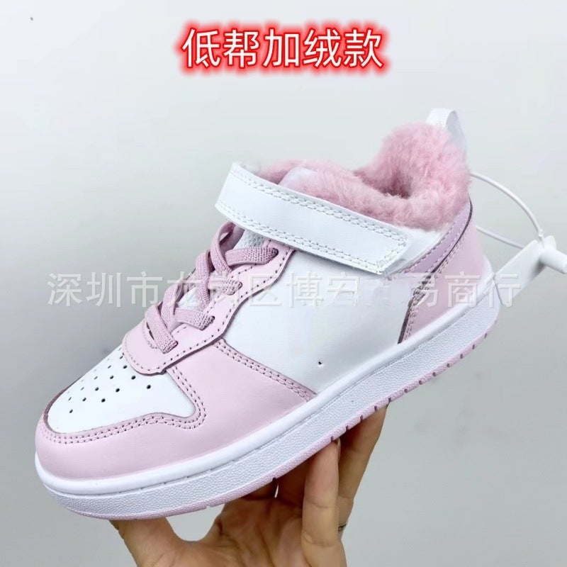Putian Shoes High Quality Air Force Tooling Low-Top Fleece-Lined Wool Velcro Sneaker For Boys And Girls - Image 4