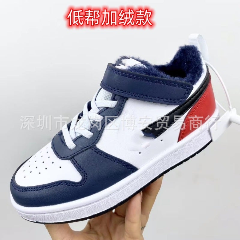 Putian Shoes High Quality Air Force Tooling Low-Top Fleece-Lined Wool Velcro Sneaker For Boys And Girls - Image 3