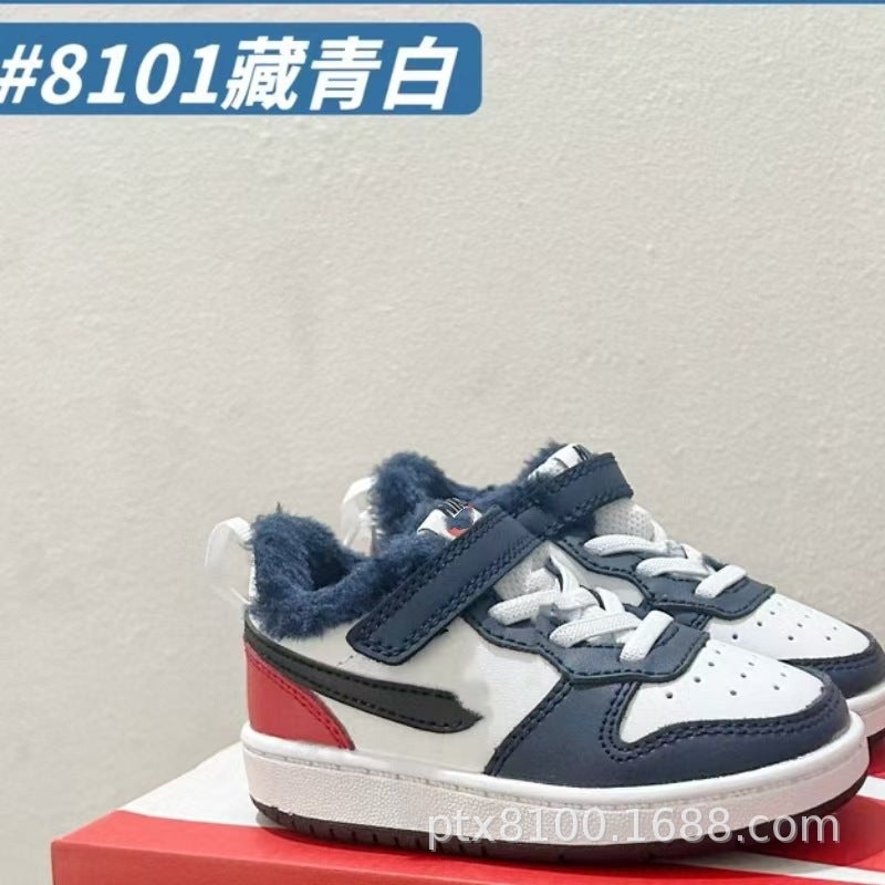 Putian Shoes High Quality Air Force Tooling Low-Top Fleece-Lined Wool Velcro Sneaker For Boys And Girls - Image 2