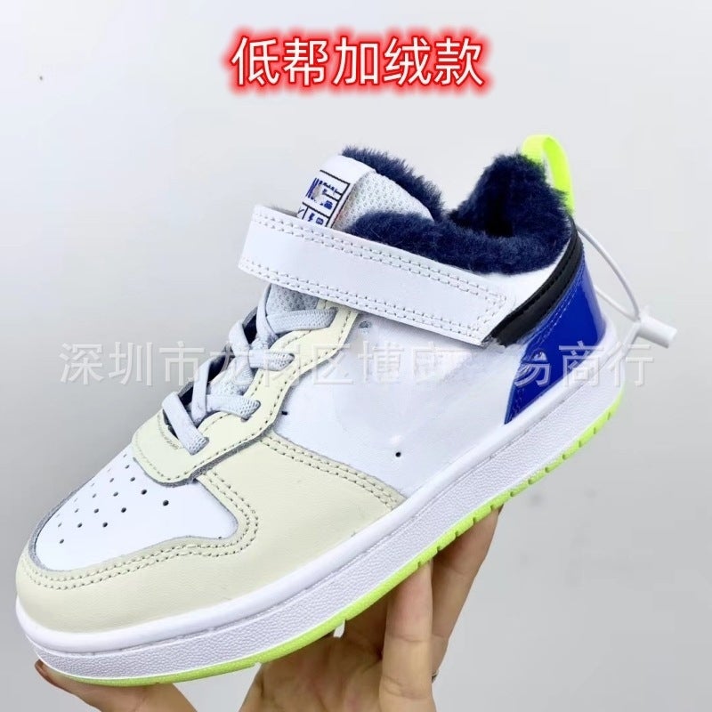 Putian Shoes High Quality Air Force Tooling Low-Top Fleece-Lined Wool Velcro Sneaker For Boys And Girls - Image 1
