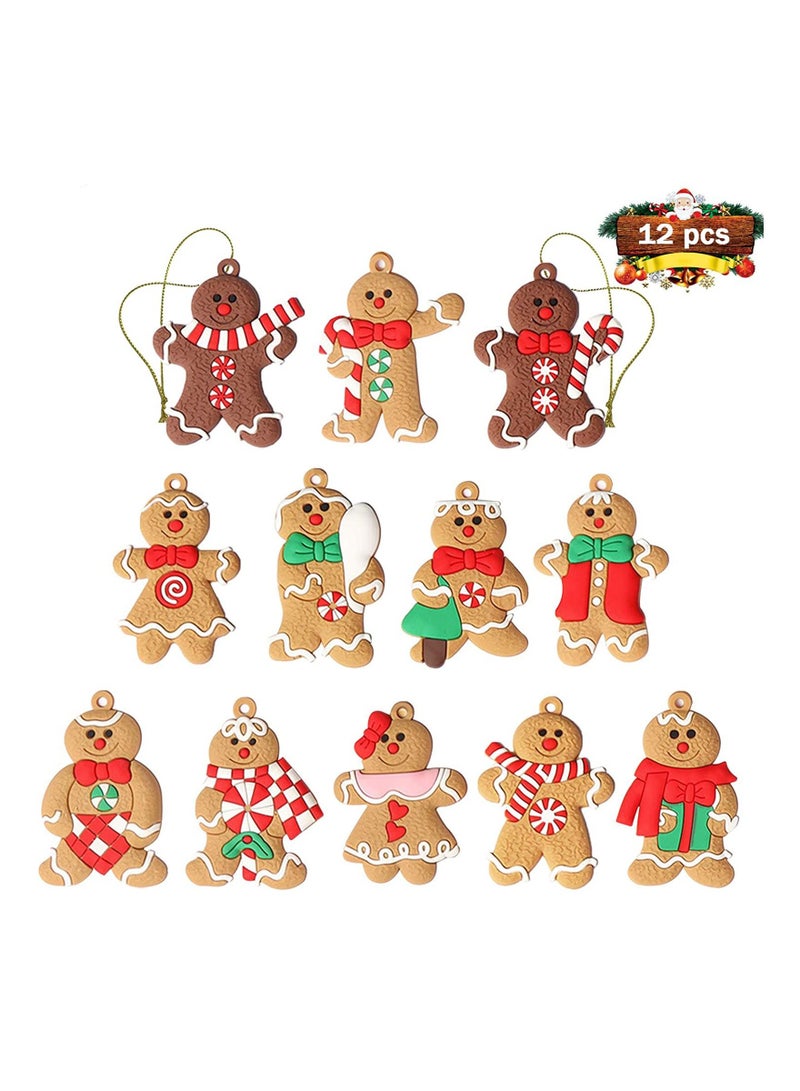 Highland Ginger Bread Tree Christmas Tree Ornaments - 12 Pc  - Image 1
