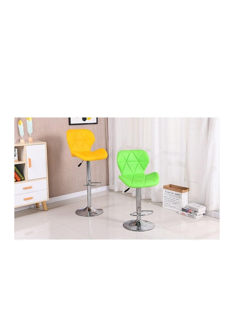 Generic - Bar Stool，Swivel Bar Chair with Back,PU Leather Adjustable Counter Height Bar Stools，Breakfast Barstools with Footrest for Home Kitchen Island (Yellow) - Image 1
