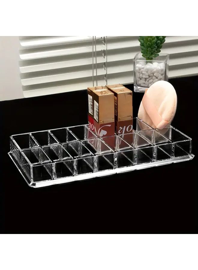 16 Slot Heart Shaped Acrylic Cosmetic Organizer Transparent Lightweight Plastic Desktop Storage Box For Makeup Brushes Lipsticks Eyeshadows Bathroom Vanity Desk Organizer - Image 4