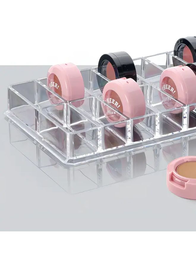 16 Slot Heart Shaped Acrylic Cosmetic Organizer Transparent Lightweight Plastic Desktop Storage Box For Makeup Brushes Lipsticks Eyeshadows Bathroom Vanity Desk Organizer - Image 2