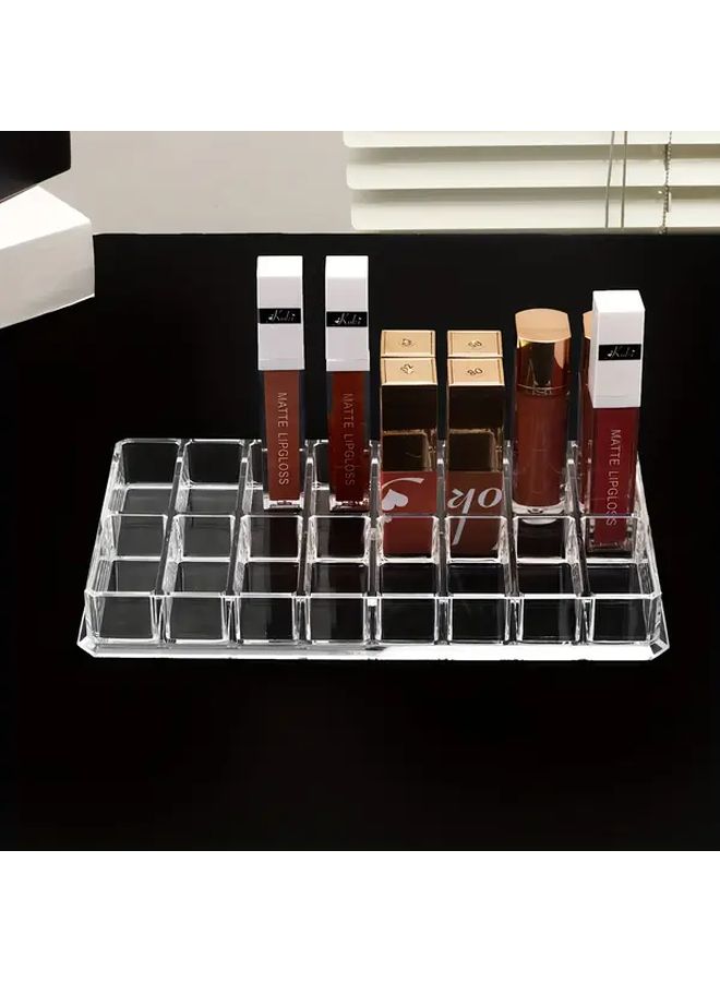16 Slot Heart Shaped Acrylic Cosmetic Organizer Transparent Lightweight Plastic Desktop Storage Box For Makeup Brushes Lipsticks Eyeshadows Bathroom Vanity Desk Organizer - Image 5
