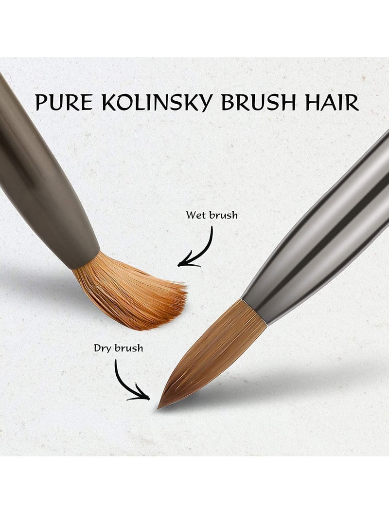 Barakah Acrylic Nail Brush, Oval Crimped Sable Acrylic Brush Wood Nail Art Brush for Acrylic Application Manicure Tool, Black - Image 3