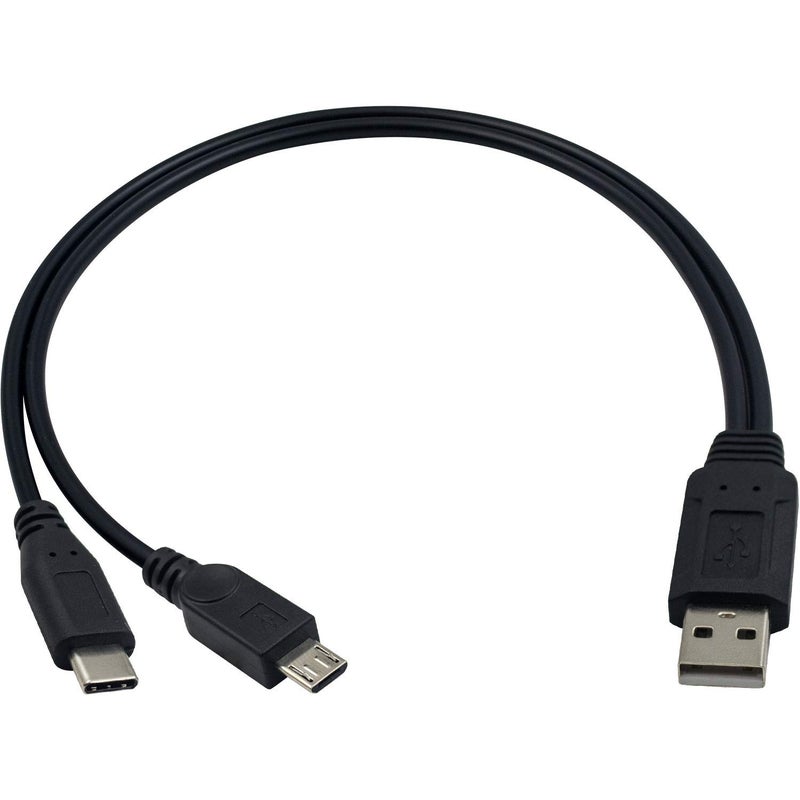 Duttek Multi Charging Cable, Multifunction 2 in 1 Charging Cable, USB 2.0 A to USB Type C and Micro USB Charging Cable Cord for Andriod Cell Phone Portable Power Banks (0.35M/1.14 Feet) - Image 1