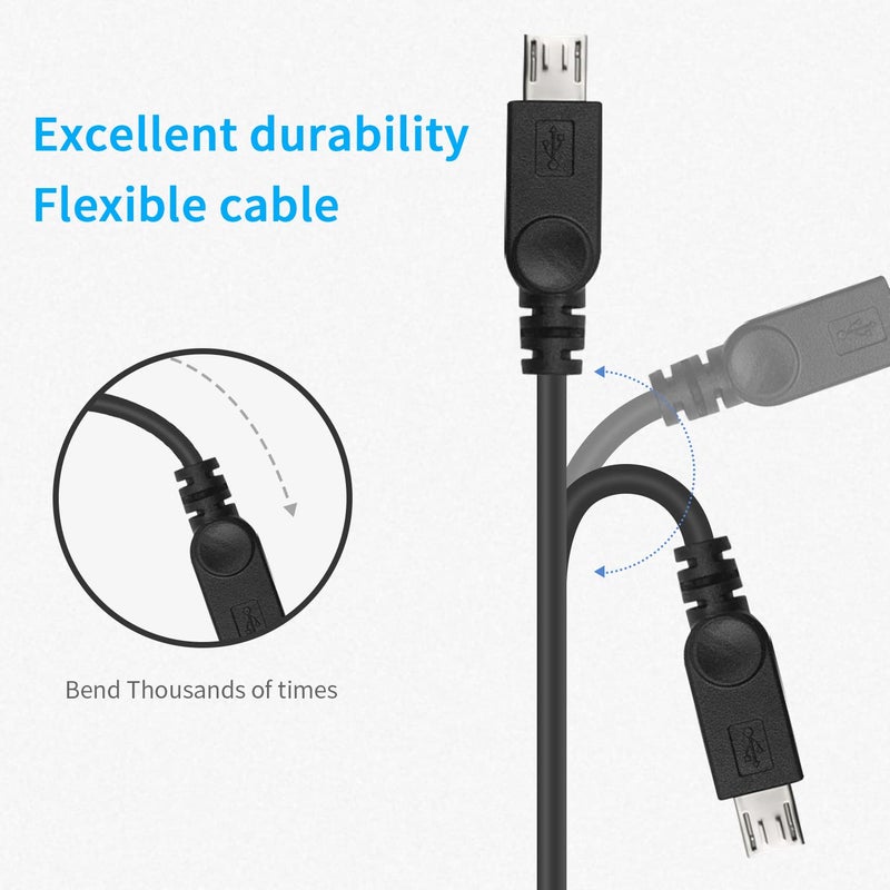 Duttek Multi Charging Cable, Multifunction 2 in 1 Charging Cable, USB 2.0 A to USB Type C and Micro USB Charging Cable Cord for Andriod Cell Phone Portable Power Banks (0.35M/1.14 Feet) - Image 4