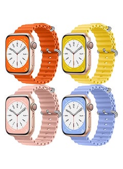 vesus Compatible With Apple Watch Ultra Band, Ocean Band for Apple Watch Band 49mm 45mm 44mm 42mm, Adjustable Soft Silicone Sport Band Women Men for iWatch Band Series 8 7 6 5 4 3 2 1 SE 