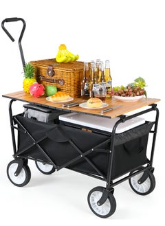 Foldable Shopping Cart With Cover - Aluminum Alloy Steel Three Wheels, Double Stair Climbing Cart Large Capacity Trolley 80kg