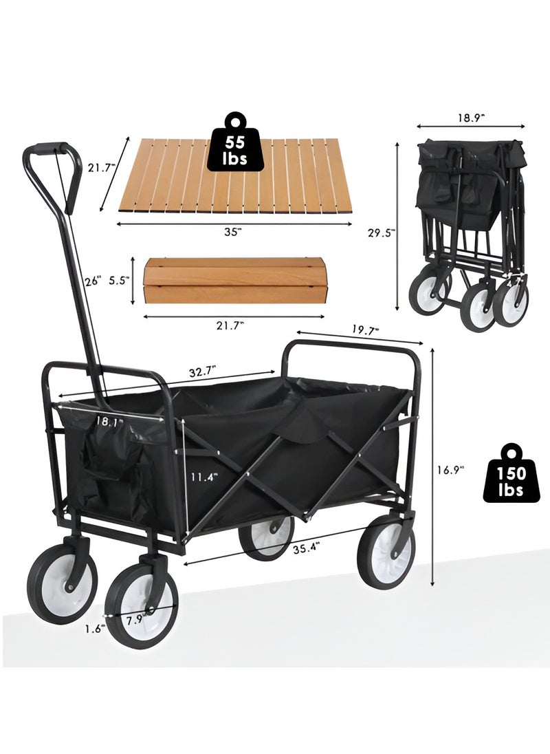 Reko - Foldable Shopping Cart With Cover - Aluminum Alloy Steel Three Wheels, Double Stair Climbing Cart Large Capacity Trolley 80kg - Image 1