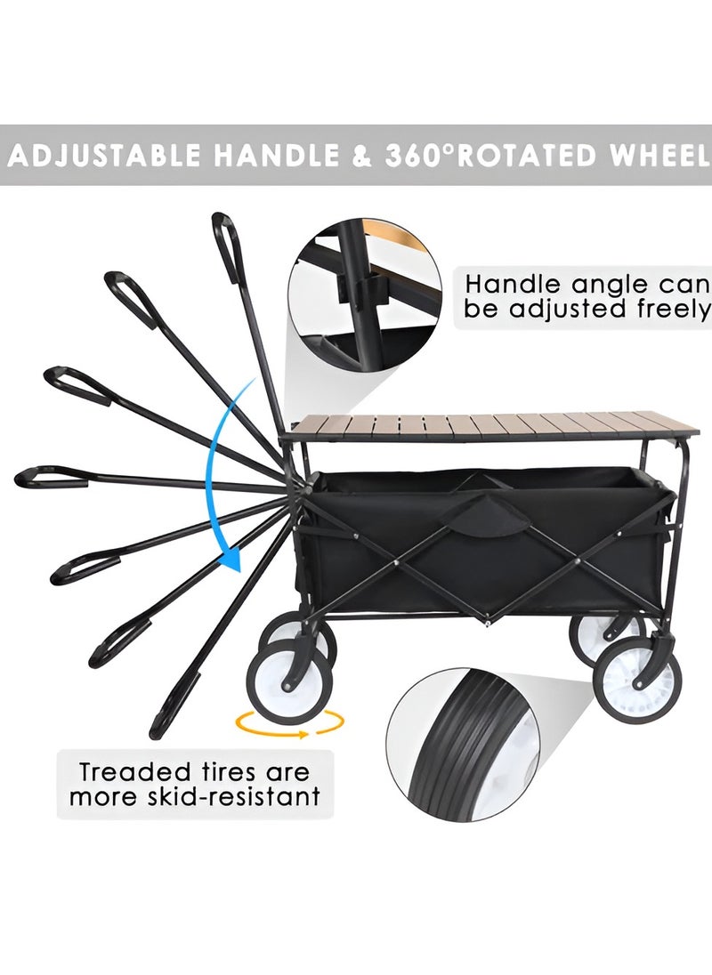 Reko - Foldable Shopping Cart With Cover - Aluminum Alloy Steel Three Wheels, Double Stair Climbing Cart Large Capacity Trolley 80kg - Image 1