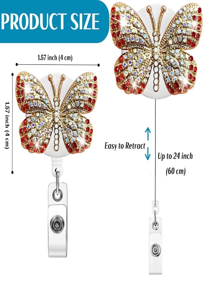 KUNHEHO Funny Butterfly Retractable Badge Reel Name Card Holders Clip RN LPN CNA MA Medical Worker Teacher Nurse Badge Accessories - Image 3