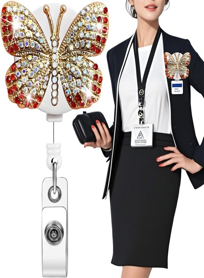KUNHEHO Funny Butterfly Retractable Badge Reel Name Card Holders Clip RN LPN CNA MA Medical Worker Teacher Nurse Badge Accessories - Image 1