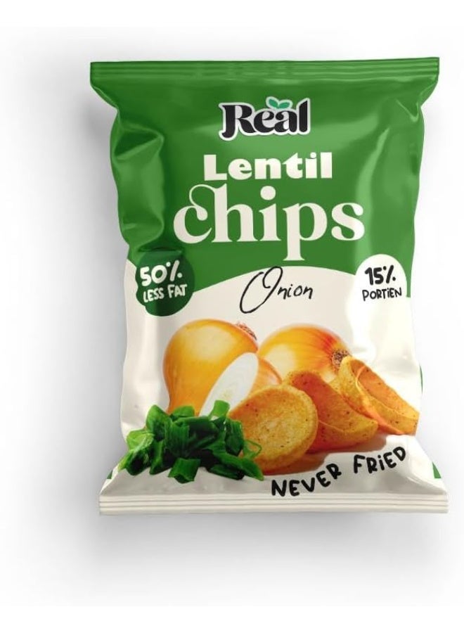 ريل رقائق البطاطس الحقيقية بنكهة العدس والبصل - غنية بالبروتين، غير مقلية، وجبة خفيفة صحية، 60 غرام (عبوة من 4 قطع) - Image 2