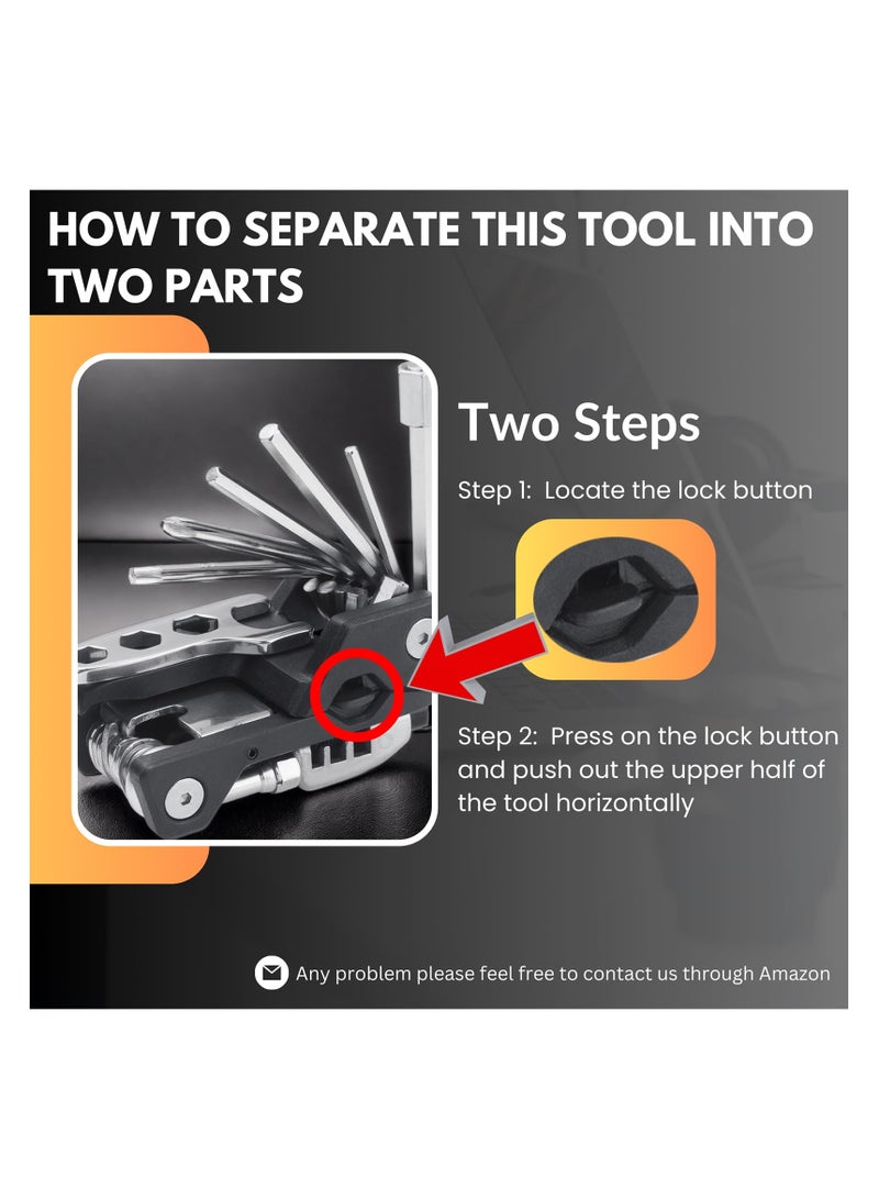 SYOSI Bike Multi Tool - 21-in-1 Lightweight MTB Multi-Function Tool with Carry Case, Allen Wrenches, Torx Wrench, Chain Tool, Tire Levers, and More for Bicycle Repairs - Image 2