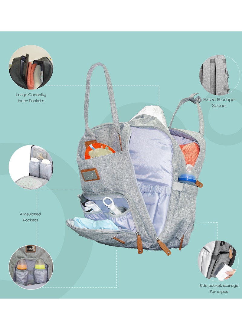 Moon Karyme Diaper Bag Pack- Grey - Image 3