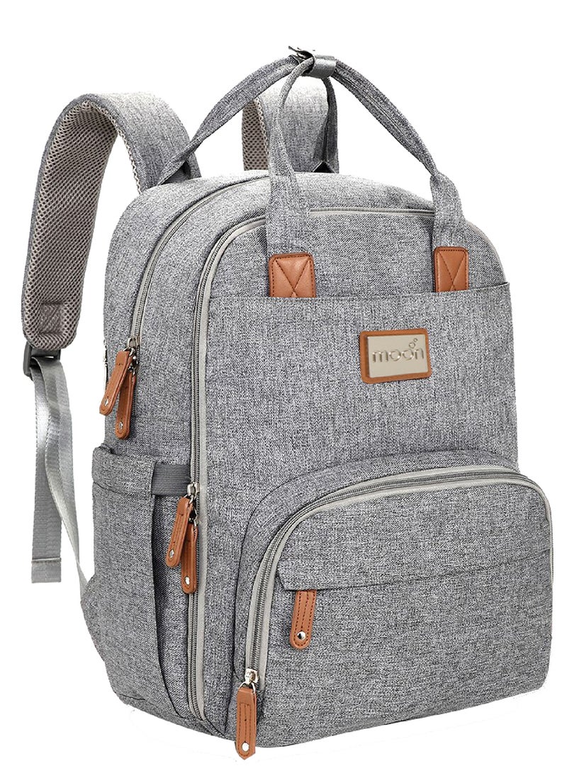 Moon Karyme Diaper Bag Pack- Grey - Image 1