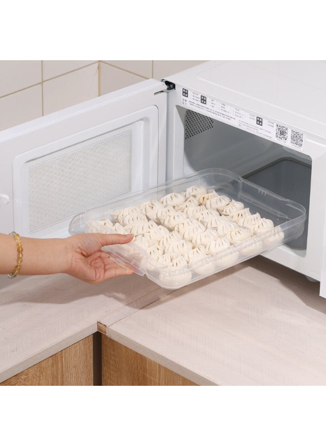Generic - Dumpling Box Frozen Dumplings Quick-frozen Household Dumpling Tray Refrigerator Frozen Wonton Box Multi-layer Fresh Storage Box-Specifications:Transparent-Color:Transparent Bottom - Image 1