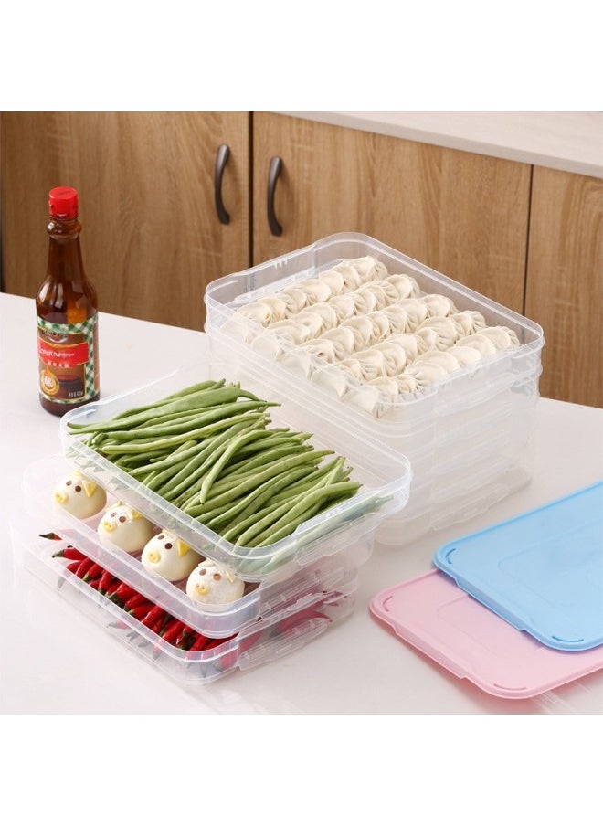 Generic - Dumpling Box Frozen Dumplings Quick-frozen Household Dumpling Tray Refrigerator Frozen Wonton Box Multi-layer Fresh Storage Box-Specifications:Transparent-Color:Transparent Bottom - Image 1