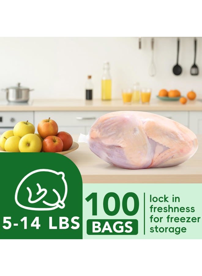 Zeefpod Poultry Shrink Bags,100 Pack,13x18Inches Clear Poultry Heat Shrink Wrap Chicken Bags for Freezer With 100 Zip Ties,a Silicone Straw for Chickens,Turkey,Rabbits(5-14 lbs) - Image 3