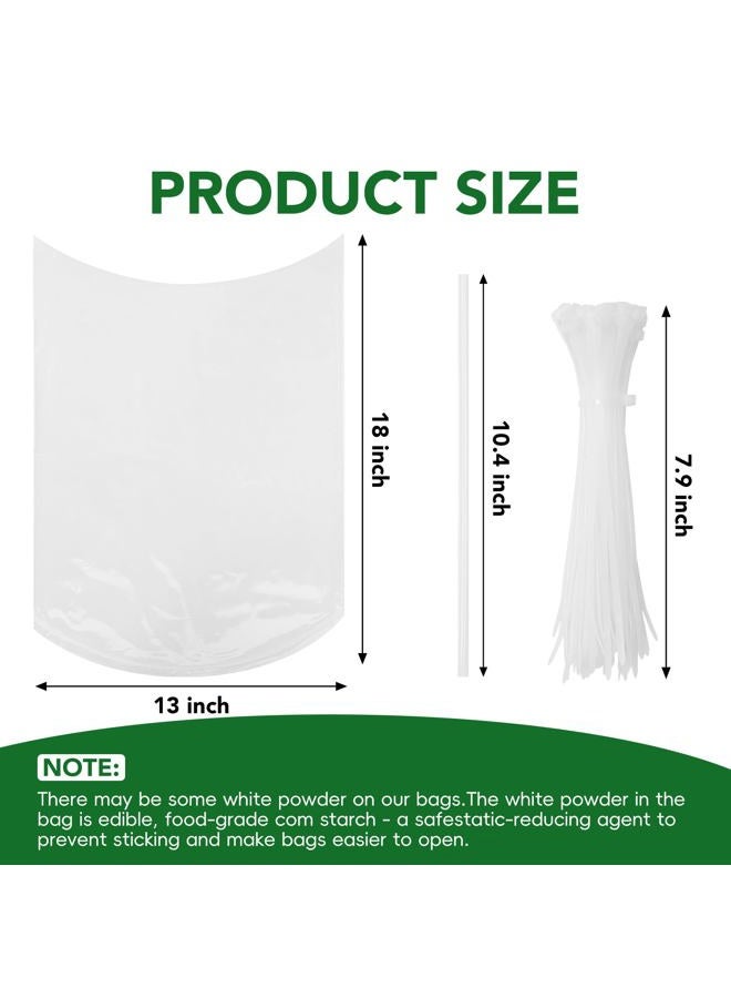 Zeefpod Poultry Shrink Bags,100 Pack,13x18Inches Clear Poultry Heat Shrink Wrap Chicken Bags for Freezer With 100 Zip Ties,a Silicone Straw for Chickens,Turkey,Rabbits(5-14 lbs) - Image 2