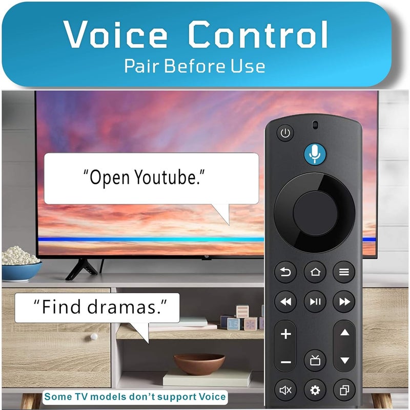 B BraiNice Replacement Voice Remote for Insignia, Toshiba, AMZ 2-Series, 4-Sereis, Omni, Pioneer, TCL, Hisense Smart TVs,1-Year Warranty, Compatible with TV Fire-Series/Google Devices - Image 2