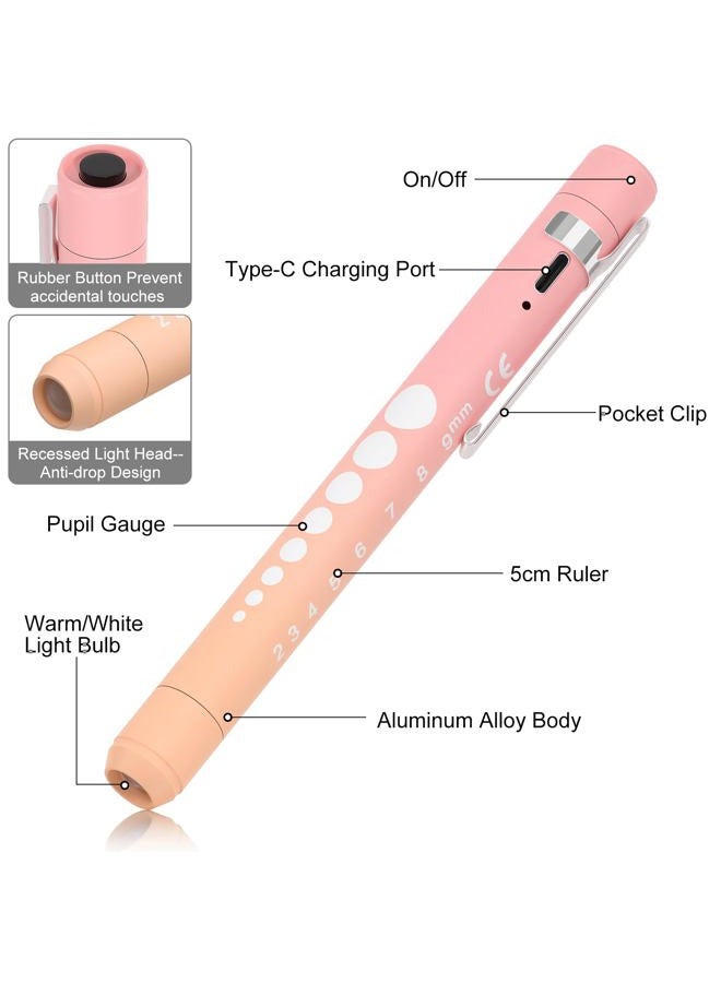 RISEMART Rechargeable Pen Light for Nurses and Doctors – LED Medical Penlight with USB Charging, Dual Light Modes, Durable Clip – Ideal Gift for Graduation, Night Shift, Clinical Use – Orange Pink Gradient - Image 5