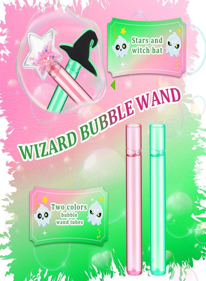 RoundFunny 24 Pcs Witch Party Favors Witch Hat and Star Bubble Wands Pink and Green Bubble Wands for Summer Outdoor Goodie Bags Stuffers Carnival Prizes Birthday Treats - Image 4