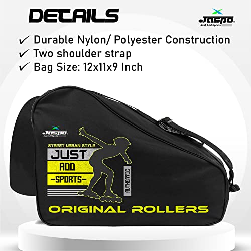 jaspo Nylon Roller Skates,Inline Skates,Quad Skating Bag (12X11X9) Inch (Grey Yellow) - Unisex - Image 2