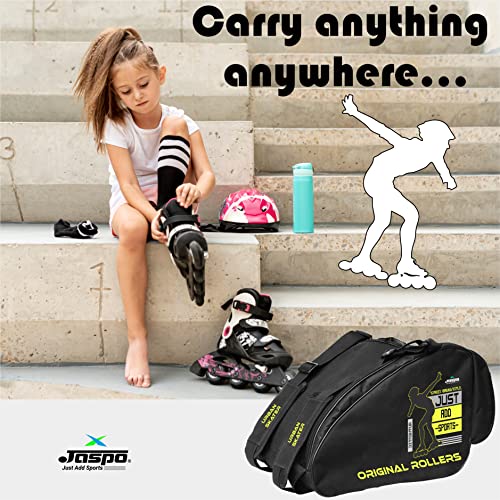 jaspo Nylon Roller Skates,Inline Skates,Quad Skating Bag (12X11X9) Inch (Grey Yellow) - Unisex - Image 4