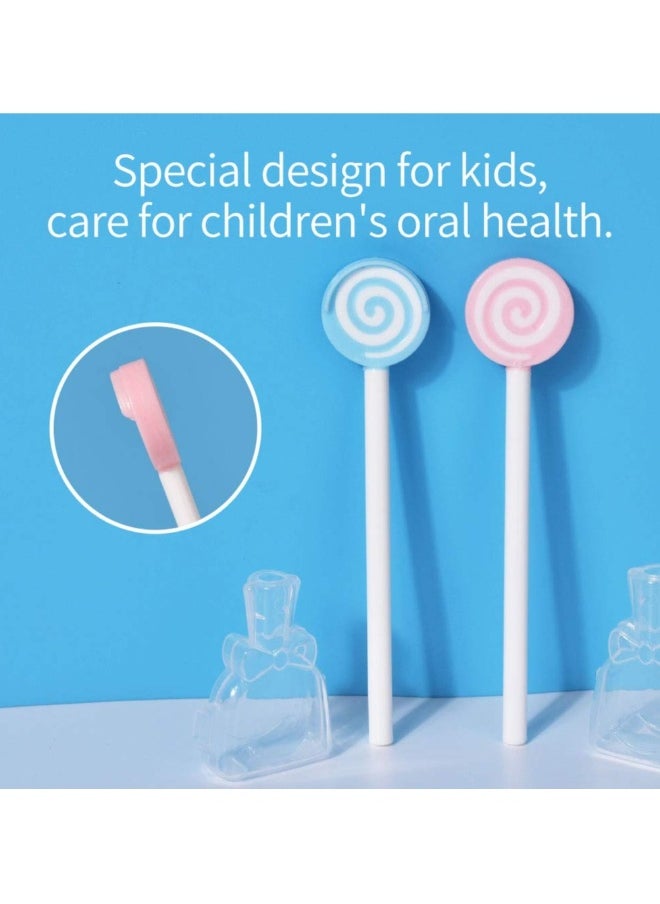 Generic - 2PCS Kids Tongue Scraper for Ages 2-8, 100% BPA-Free Silicone Cleaner –  Lollipop with Easy-to-Grasp Handles and Smiley Covers, Helps Freshen Bad Breath (Red and Blue) - Image 1