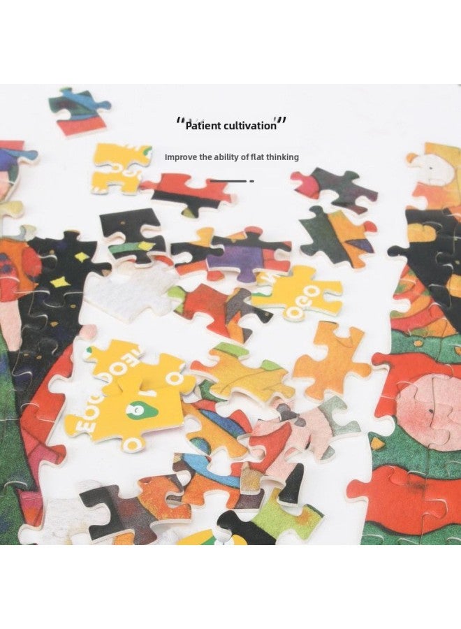 Adult Puzzle Children's Decompression Fun Flat Puzzle Toy Pointed Hat Night Tour 500 Pieces White Card-Color:NEOGO Night Tour 500 Pieces - Image 3