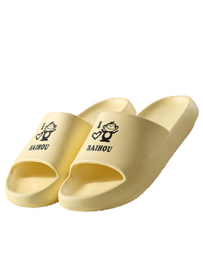 Baihou Summer Couple Style Student Cartoon Home Thick-soled Squishy Feeling Men's And Women's Sandals, 006 Yellow, Size 38-39 - Image 5