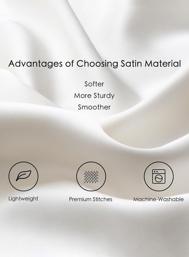 Hanayo 2 Pcs Faux Silk Pillowcase Soft Satin Pillow Covers for Hair and Skin  Soft and Smooth Pillow Cases Bedding Pillowcase for Home(White) - Image 4
