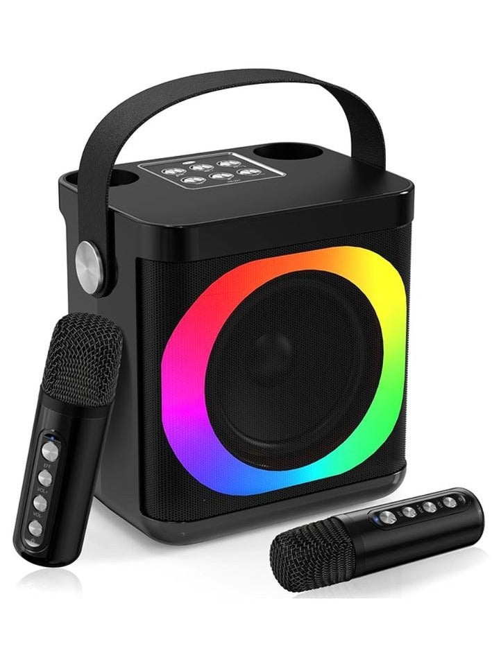 Bluetooth Speaker with 2 Wireless Microphones Black - Image 1