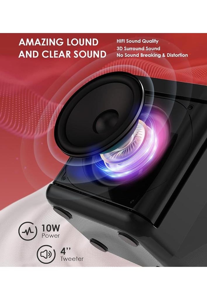 Bluetooth Speaker with 2 Wireless Microphones Black - Image 4